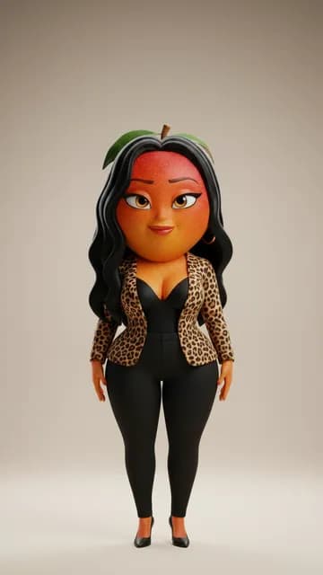 Mangue, mangue anthropomorphe — fiche de personnage de l’univers Fruits 3D