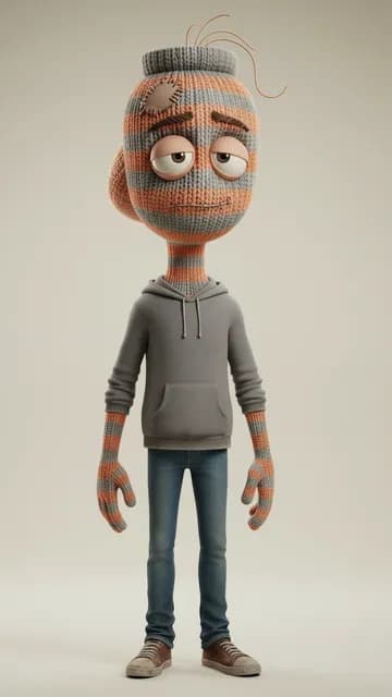 Chaussette, chaussette orpheline — fiche de personnage de l’univers Objets 3D