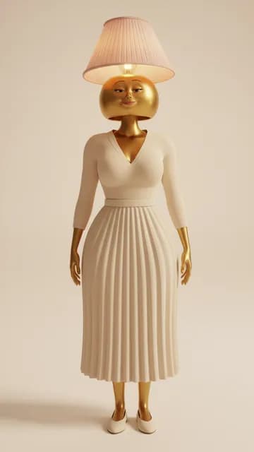 Lumina, lampe de chevet — fiche de personnage de l’univers Objets 3D