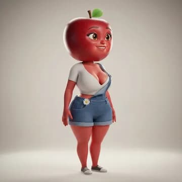 Pommita de trois-quarts, même tenue et mêmes couleurs que le portrait de face
